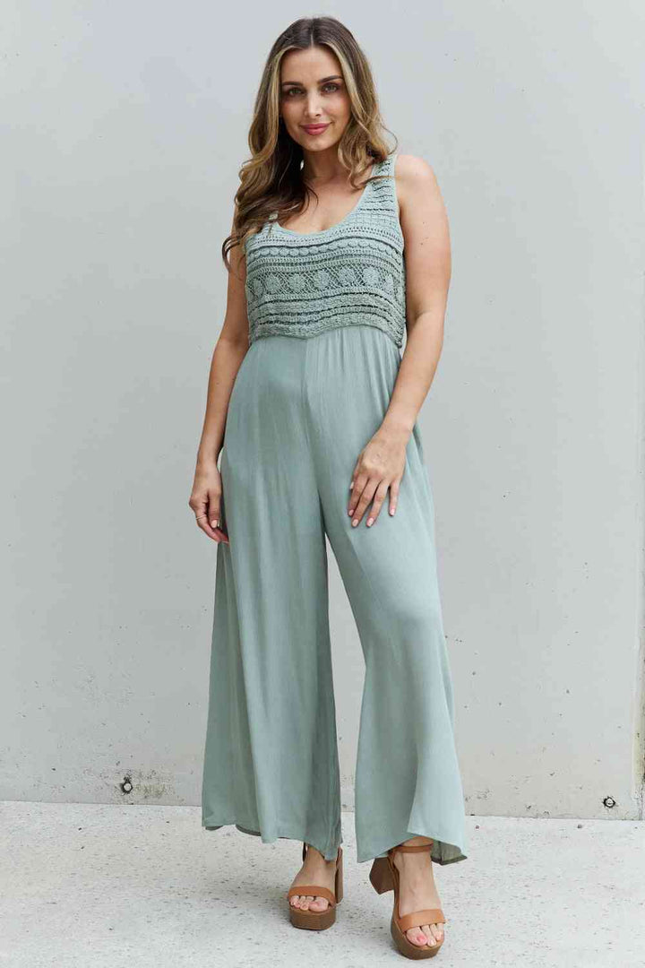 HEYSON Watch Me Full Size Crochet Detail Jumpsuit | 1mrk.com