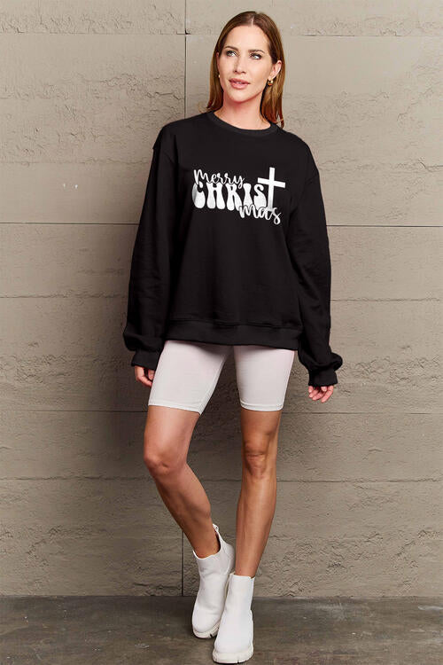 Simply Love Full Size MERRY CHRISTMAS Long Sleeve Sweatshirt |1mrk.com