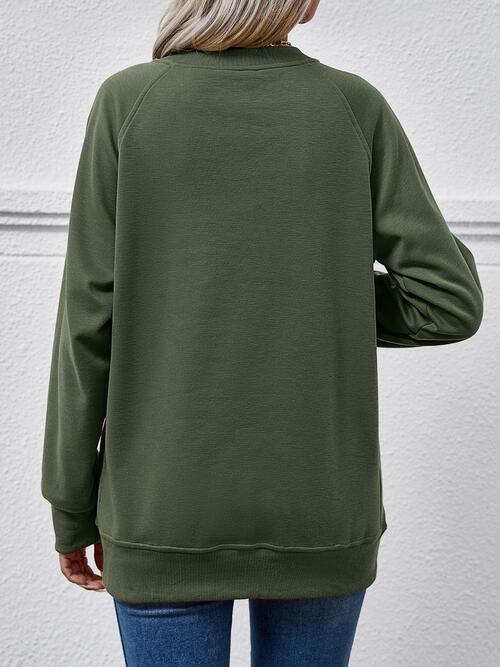 Round Neck Long Sleeve Sweatshirt |1mrk.com