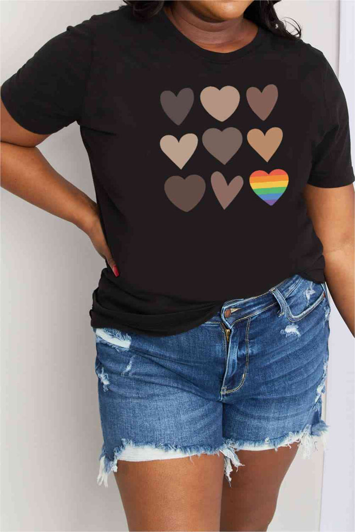 Simply Love Simply Love Full Size Heart Graphic Cotton Tee | 1mrk.com