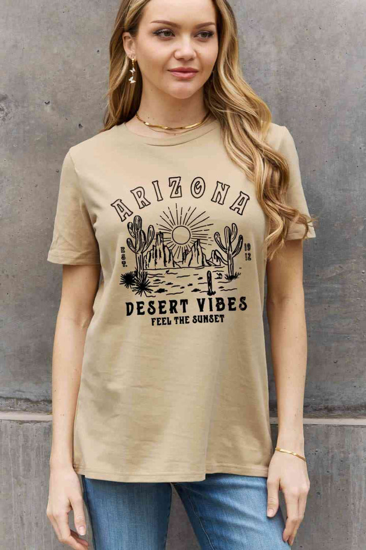 Simply Love Simply Love Full Size ARIZONA DESERT VIBES FEEL THE SUNSET Graphic Cotton Tee | 1mrk.com