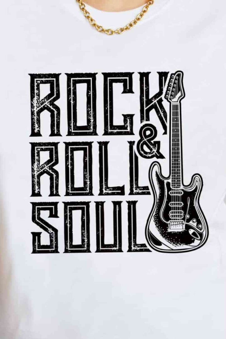 Simply Love Full Size ROCK & ROLL SOUL Graphic Cotton T-Shirt | 1mrk.com