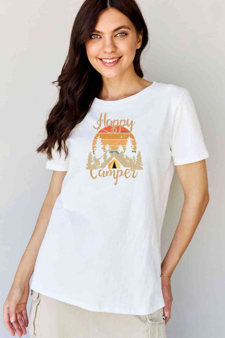 Simply Love Full Size HAPPY CAMPER Graphic T-Shirt | 1mrk.com