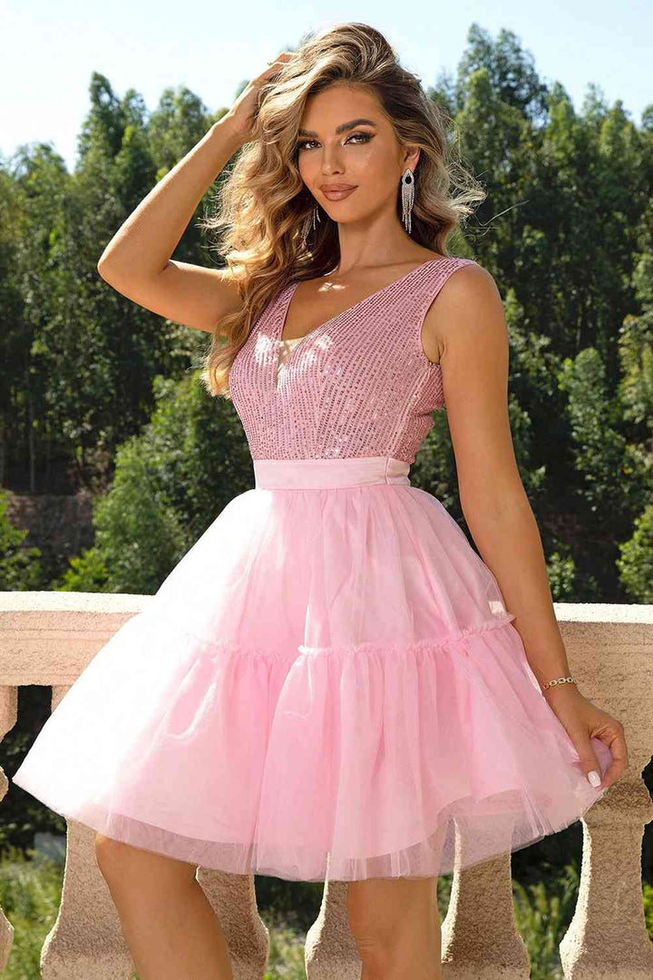 Sequin Sleeveless Mesh Dress | 1mrk.com