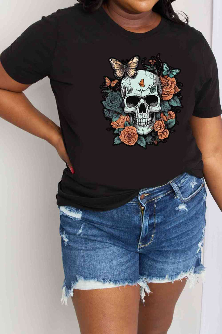 Simply Love Simply Love Full Size Skull Graphic Cotton T-Shirt | 1mrk.com