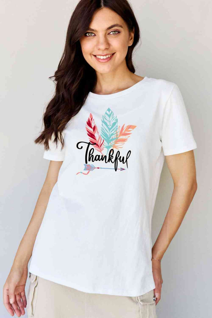 Simply Love Full Size THANKFUL Graphic T-Shirt | 1mrk.com