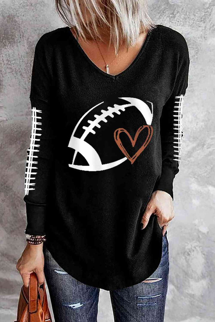 Football Graphic Long Sleeve T-Shirt | 1mrk.com