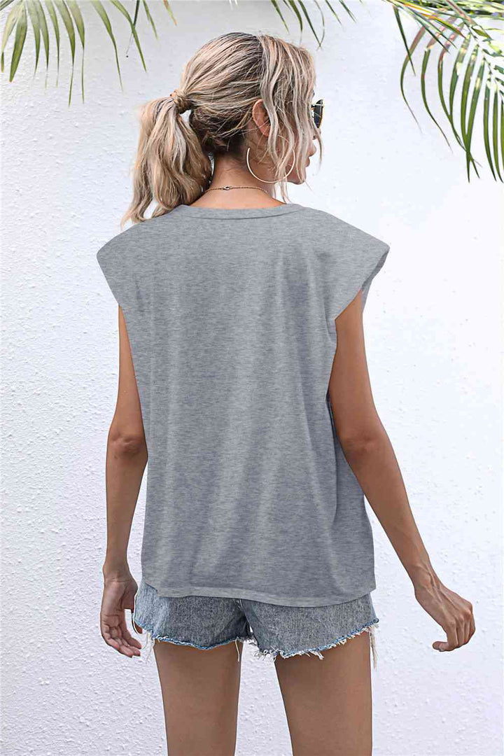 Round Neck Cap Sleeve Tee | 1mrk.com