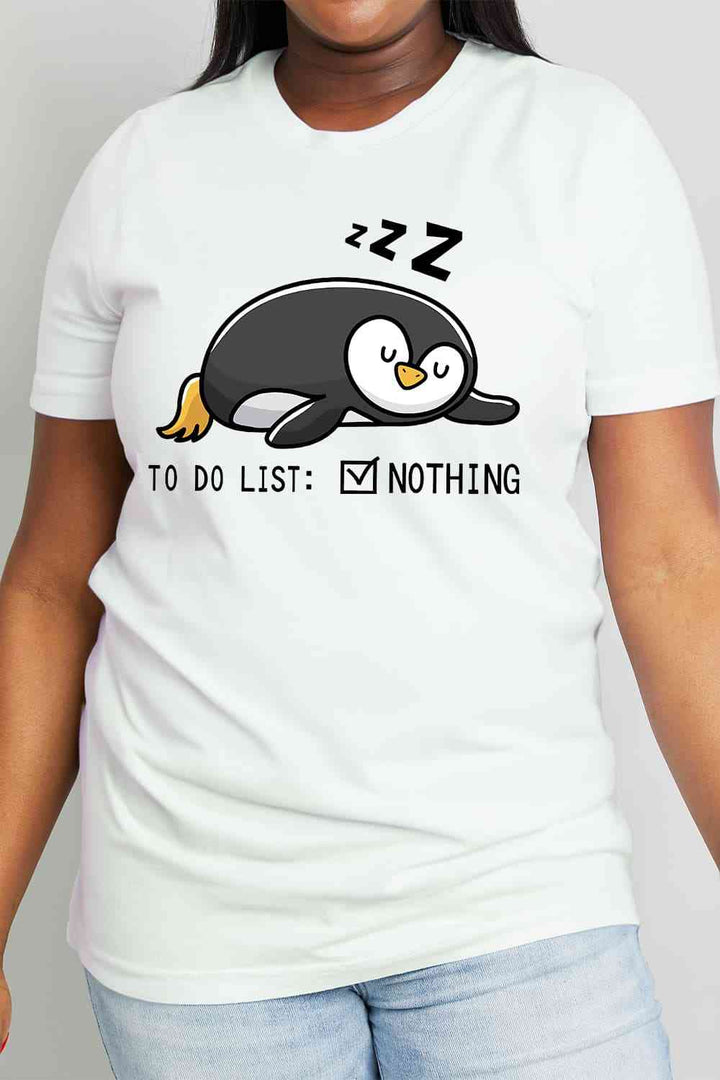 Simply Love Full Size TO DO LIST NOTHING Graphic Cotton Tee | 1mrk.com