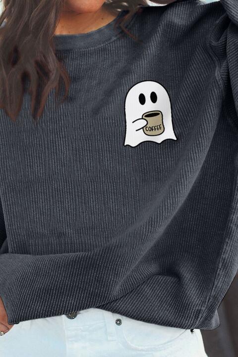 Ghost Graphic Drop Shoulder Sweatshirt |1mrk.com