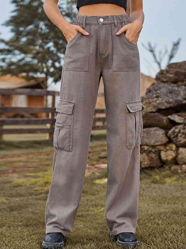 Pocketed Wide Leg Jeans | 1mrk.com
