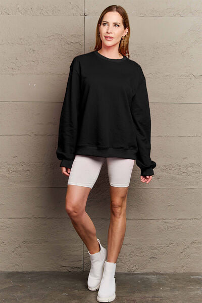 Simply Love Full Size IF I'M TOO MUCH THEN GO FIND LESS Round Neck Sweatshirt | Trendsi