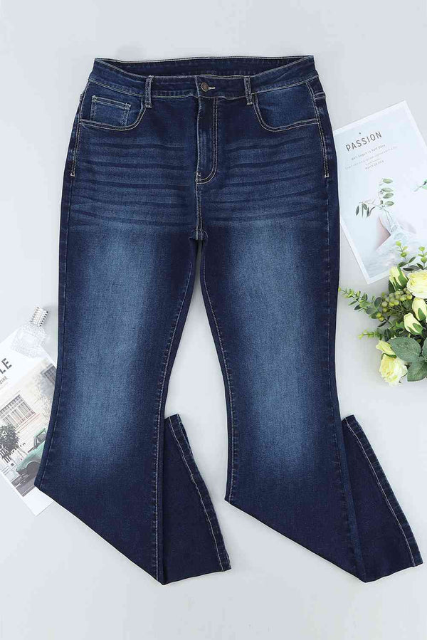 Plus Size Mid-Rise Waist Flare Jeans | 1mrk.com