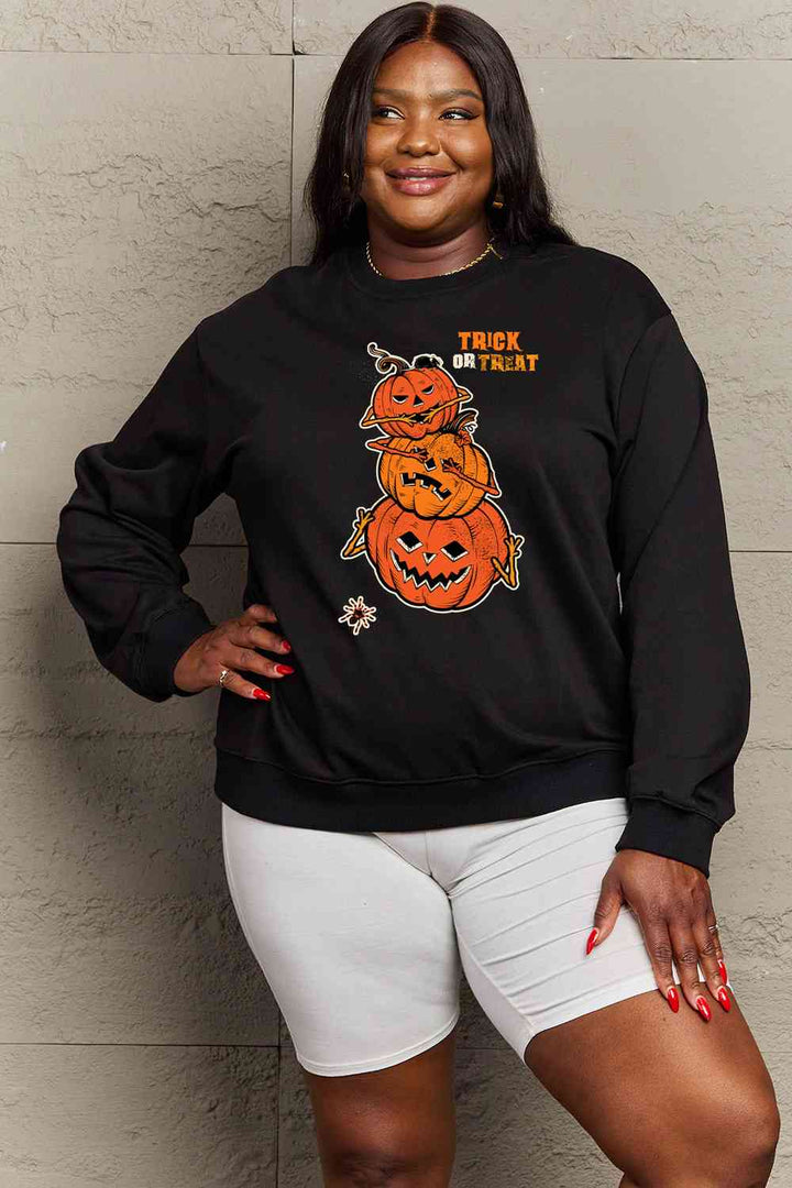 Simply Love Full Size TRICK OR TREAT Graphic Sweatshirt |1mrk.com