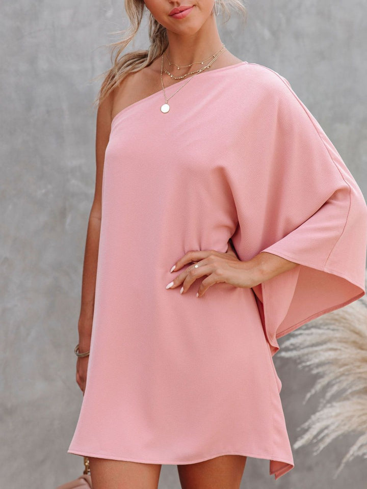 Single Shoulder Kimono Sleeve Mini Dress | Trendsi