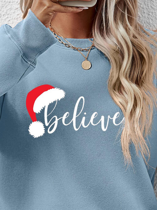 BELIEVE Graphic Long Sleeve Sweatshirt |1mrk.com