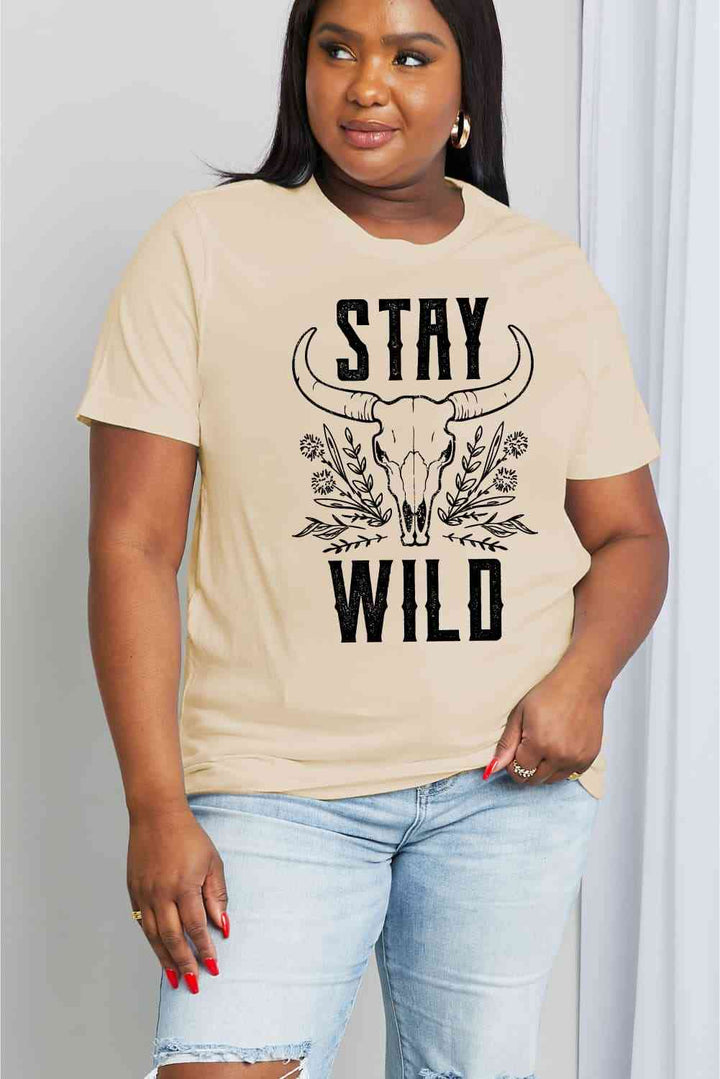 Simply Love Simply Love Full Size STAY WILD Graphic Cotton Tee | 1mrk.com