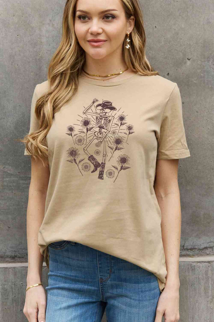 Simply Love Full Size Skeleton Graphic Cotton Tee | 1mrk.com