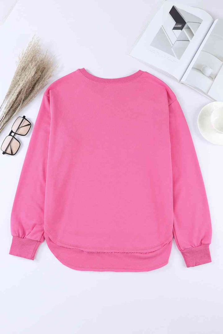 Side Slit Drop Shoulder Sweatshirt |1mrk.com