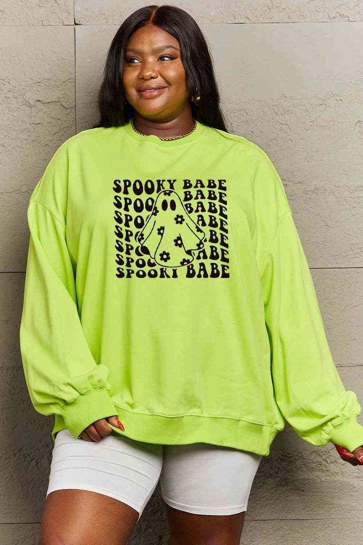 Simply Love Full Size SPOOKY BABE Graphic Sweatshirt |1mrk.com