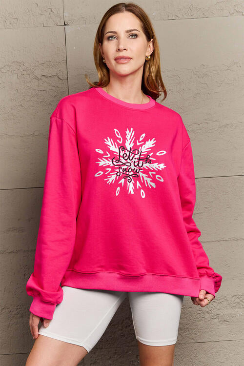 Simply Love Full Size LET IT SNOW Long Sleeve Sweatshirt |1mrk.com