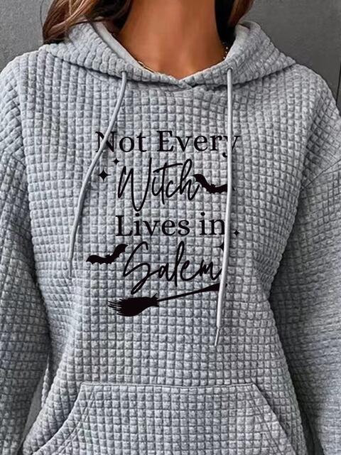 Full Size Graphic Textured Hoodie with Pocket | 1mrk.com