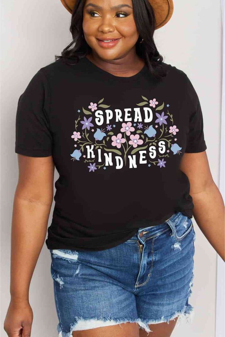 Simply Love Full Size SPREAD KINDNESS Graphic Cotton Tee | 1mrk.com