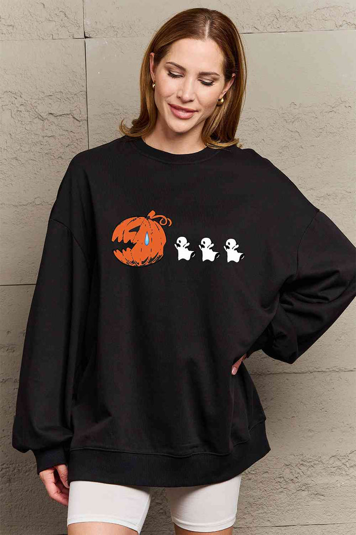 Simply Love Full Size Graphic Dropped Shoulder Sweatshirt |1mrk.com