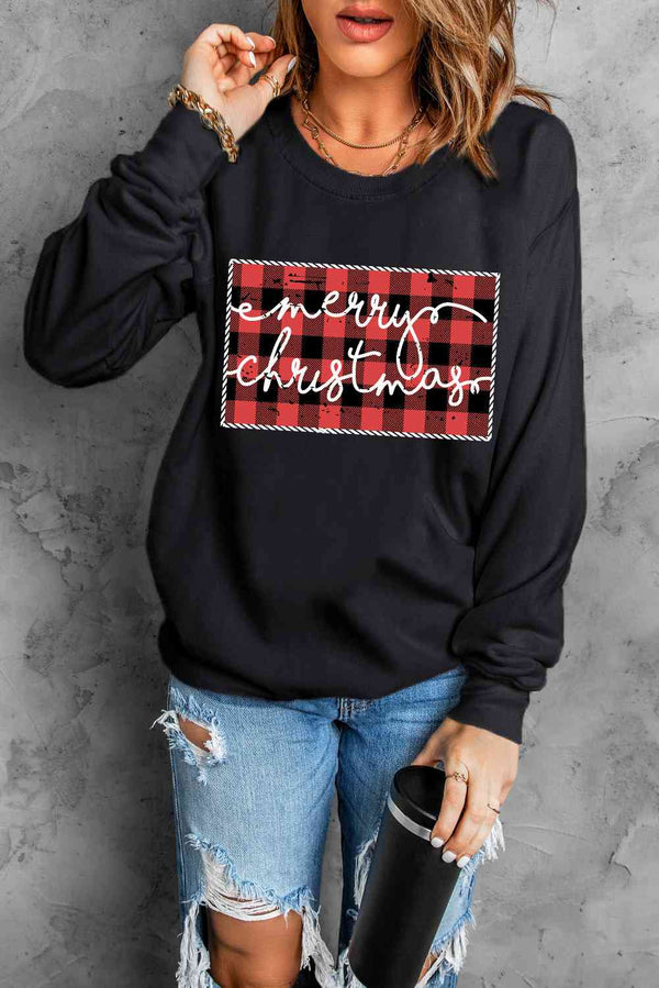 Graphic Round Neck Dropped Shoulder Sweatshirt |1mrk.com