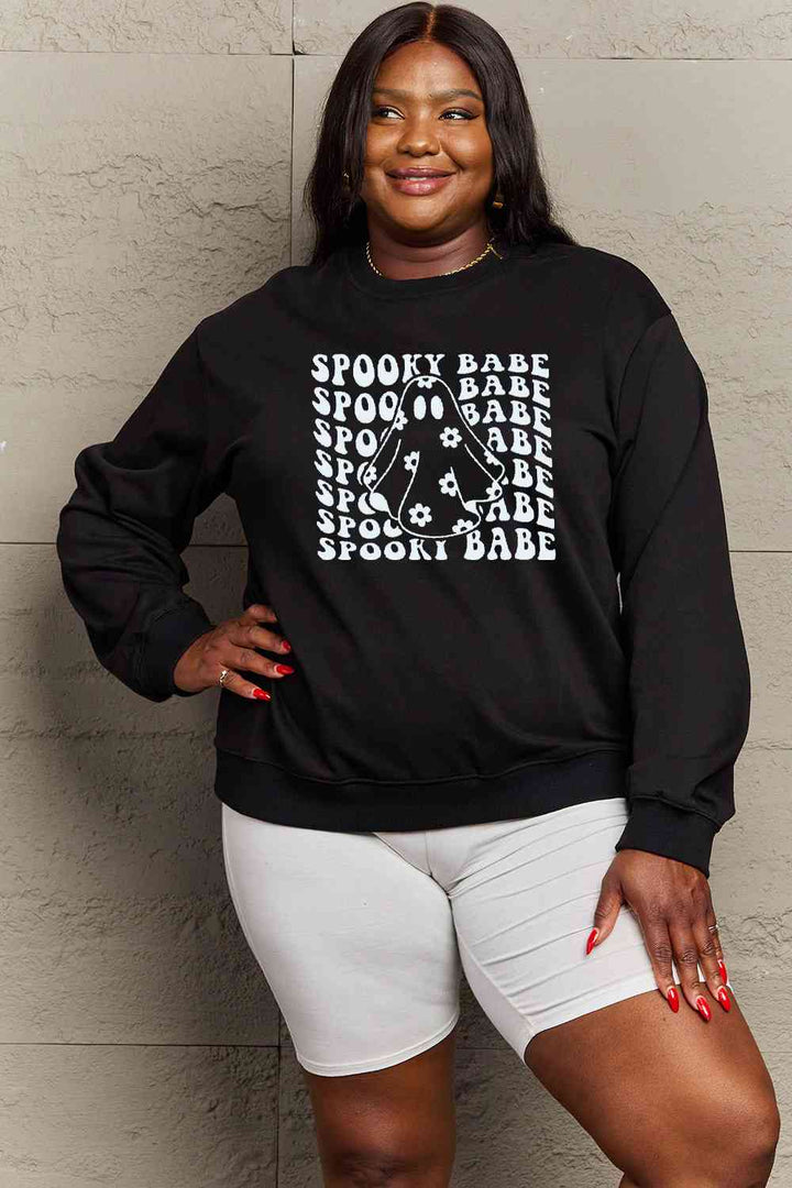 Simply Love Full Size SPOOKY BABE Graphic Sweatshirt |1mrk.com