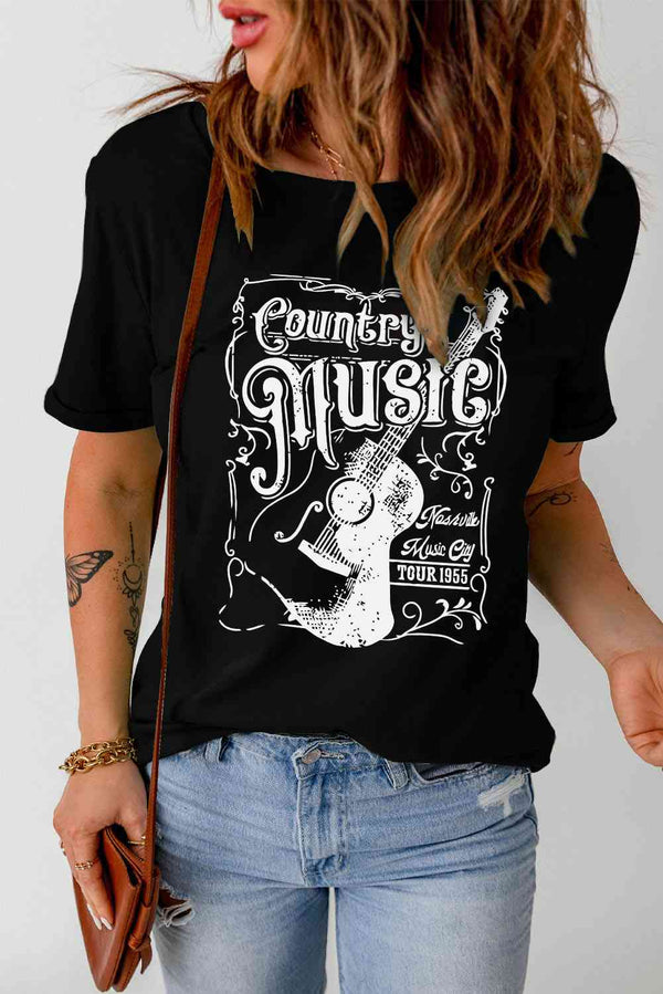 COUNTRY MUSIC Graphic Short Sleeve Tee Shirt | 1mrk.com