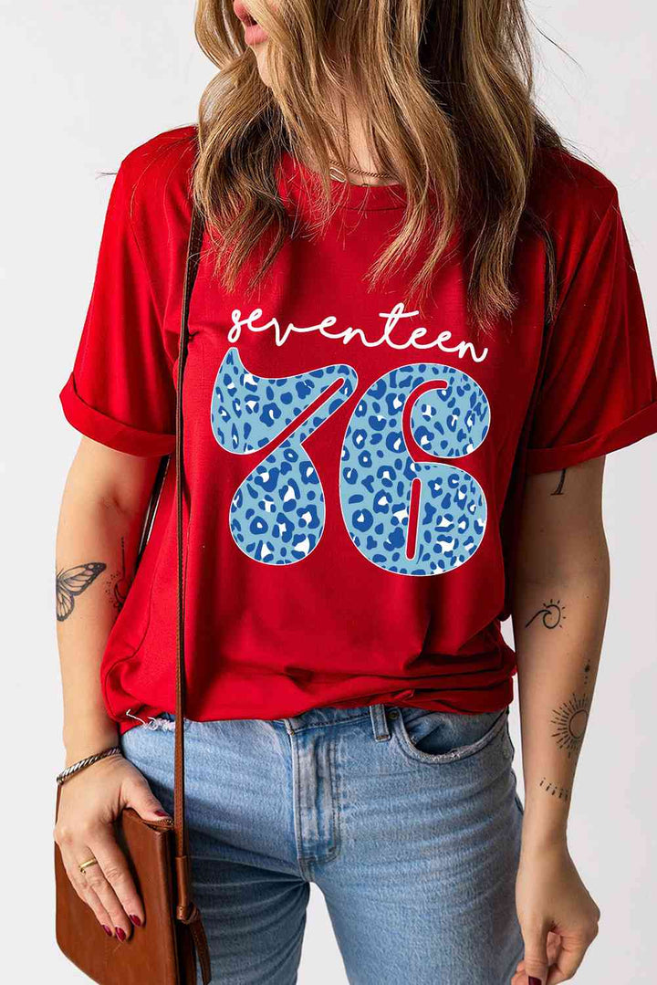 SEVENTEEN 76 Graphic Cuffed Sleeve Tee | 1mrk.com