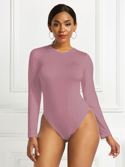 Round Neck Long Sleeve Bodysuit | 1mrk.com