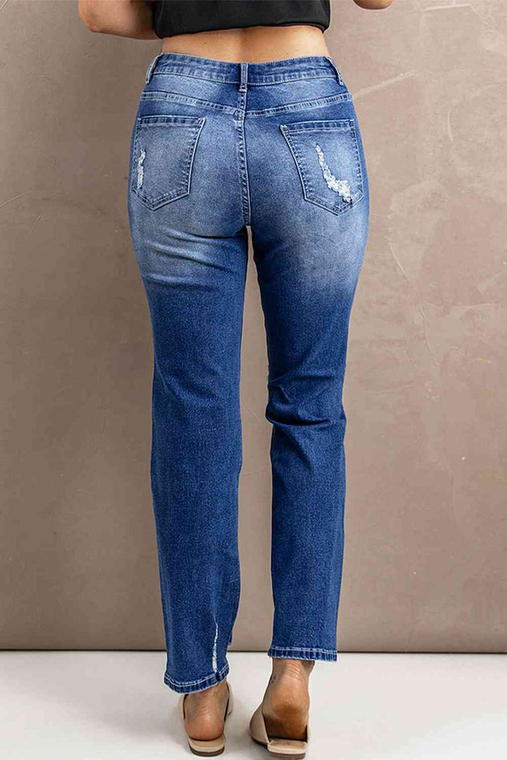 Baeful Distressed High-Rise Jeans with Pockets | 1mrk.com