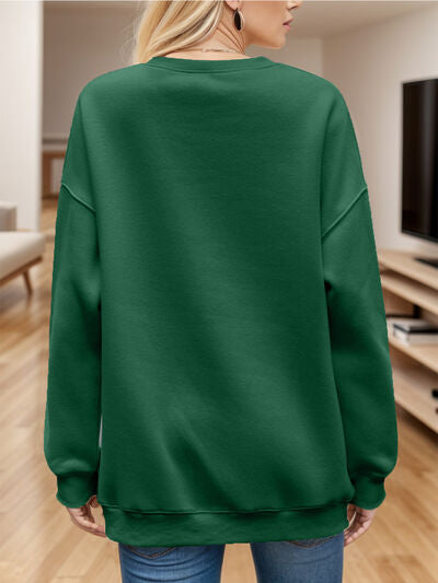 Round Neck Long Sleeve Sweatshirt |1mrk.com