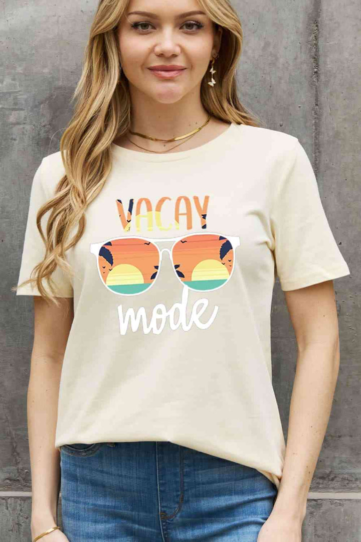 Simply Love Full Size VACAY MODE Graphic Cotton Tee | 1mrk.com