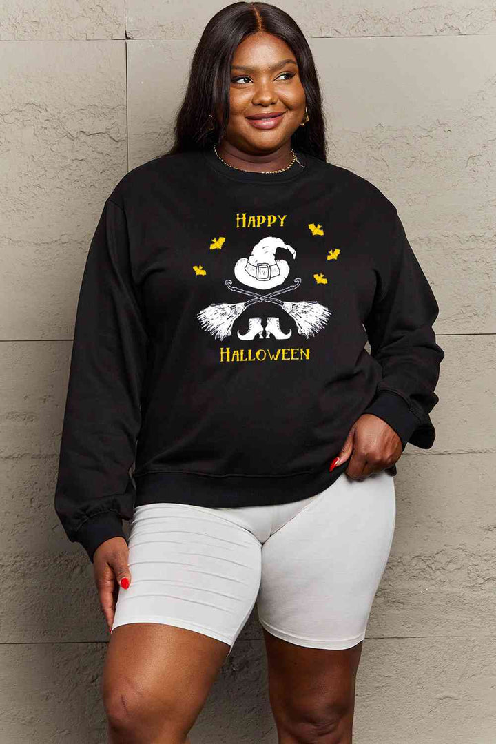 Simply Love Full Size HAPPY HALLOWEEN Graphic Sweatshirt |1mrk.com