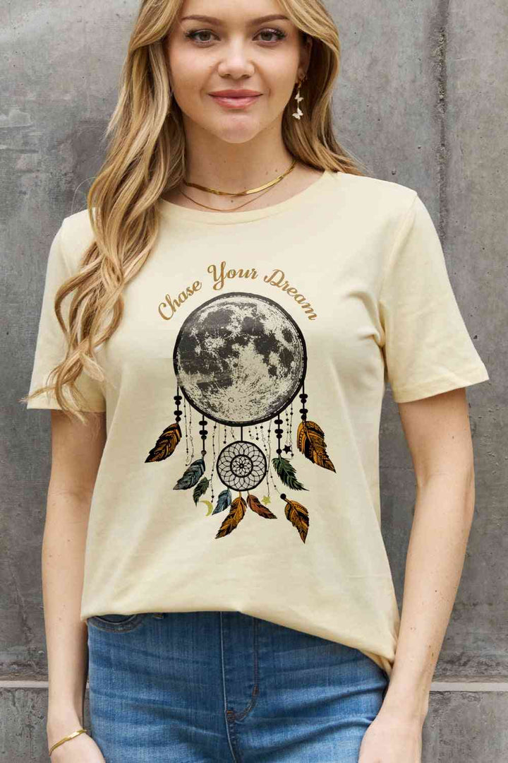 Simply Love Simply Love Full Size CHASE YOUR DREAM Graphic Cotton Tee | 1mrk.com