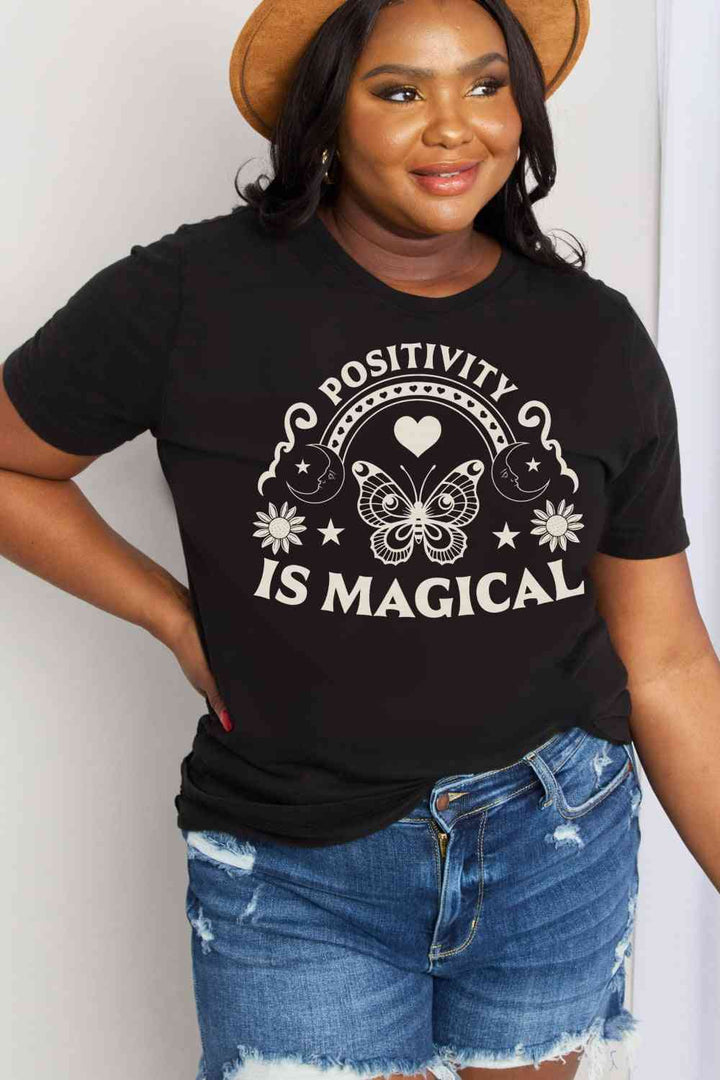 Simply Love Simply Love Full Size POSITIVITY IS MAGICAL Graphic Cotton Tee | 1mrk.com
