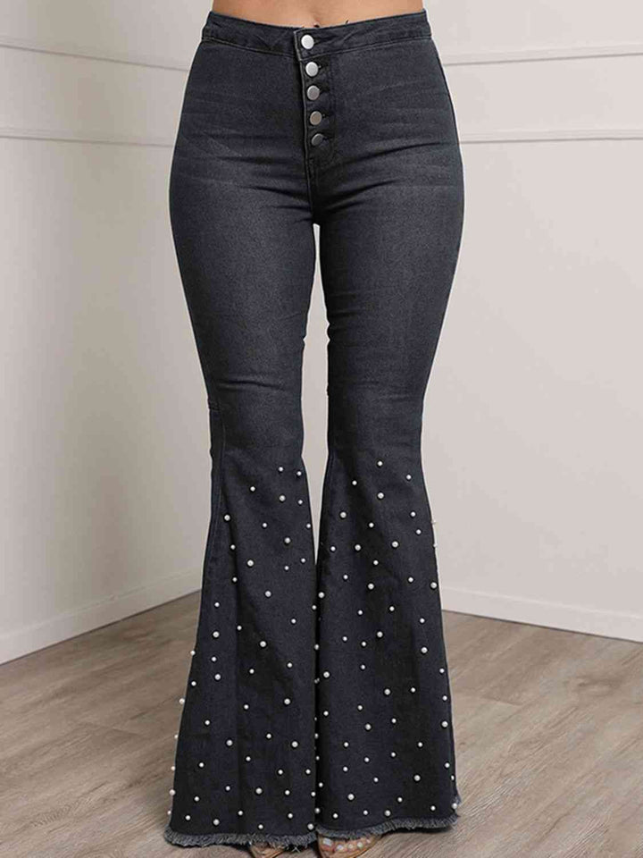 Button Fly Flare Jeans | 1mrk.com