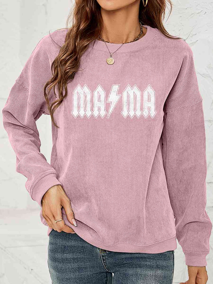 MAMA Graphic Dropped Shoulder Sweatshirt |1mrk.com