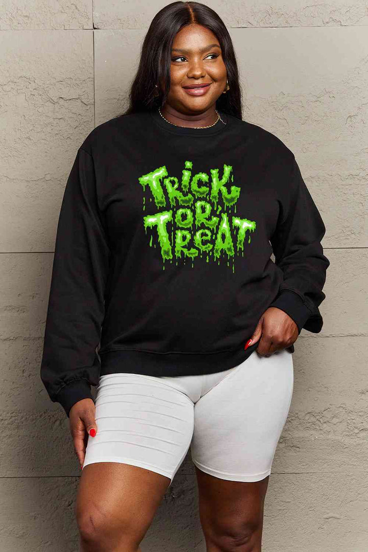 Simply Love Full Size TRICK OR TREAT Graphic Sweatshirt |1mrk.com