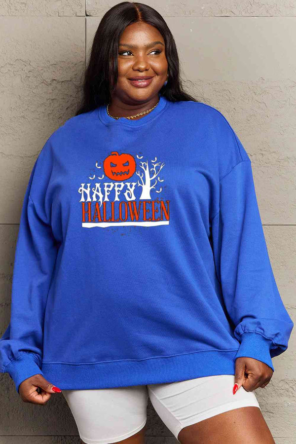 Simply Love Full Size HAPPY HALLOWEEN Graphic Sweatshirt |1mrk.com