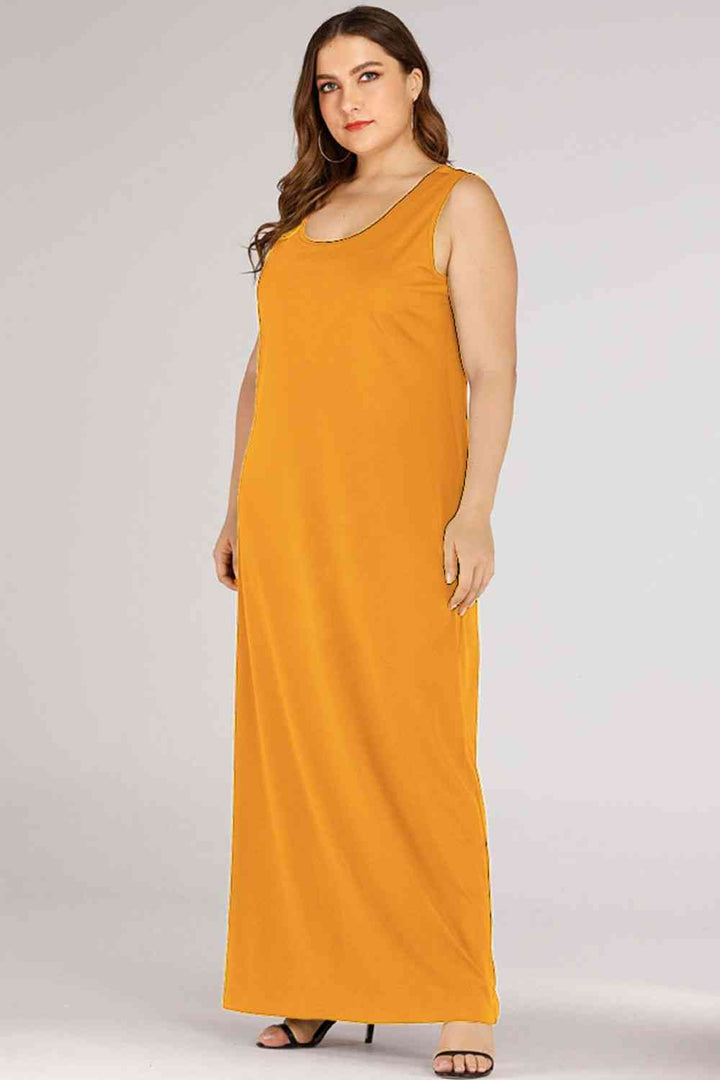 Plus Size Scoop Neck Maxi Tank Dress |1mrk.com