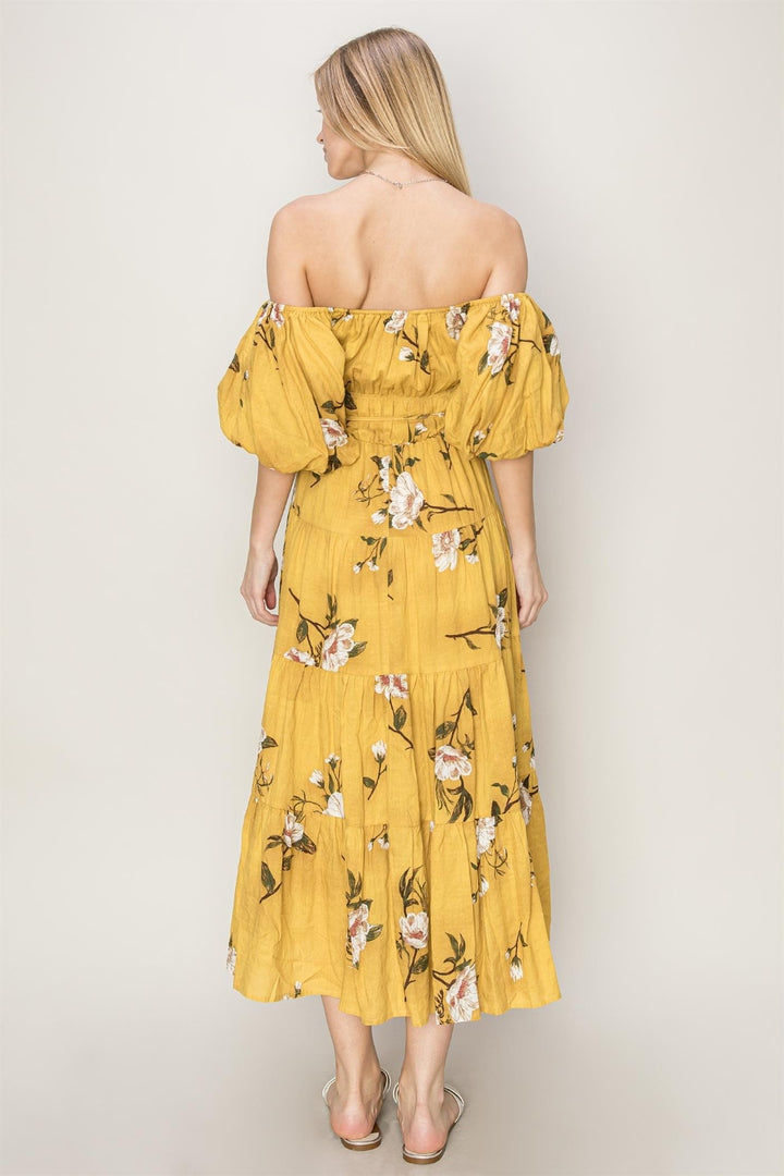 HYFVE Floral Puff Sleeve Tiered Dress | Trendsi