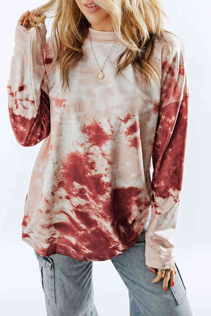 Tie-Dye Dropped Shoulder Top | 1mrk.com