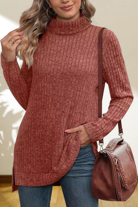 Turtleneck High Low Top | 1mrk.com