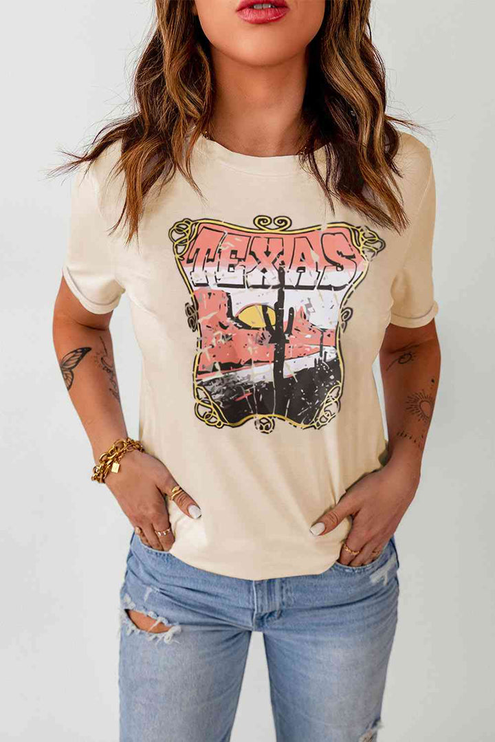 TEXAS Graphic Cuffed Tee Shirt | 1mrk.com