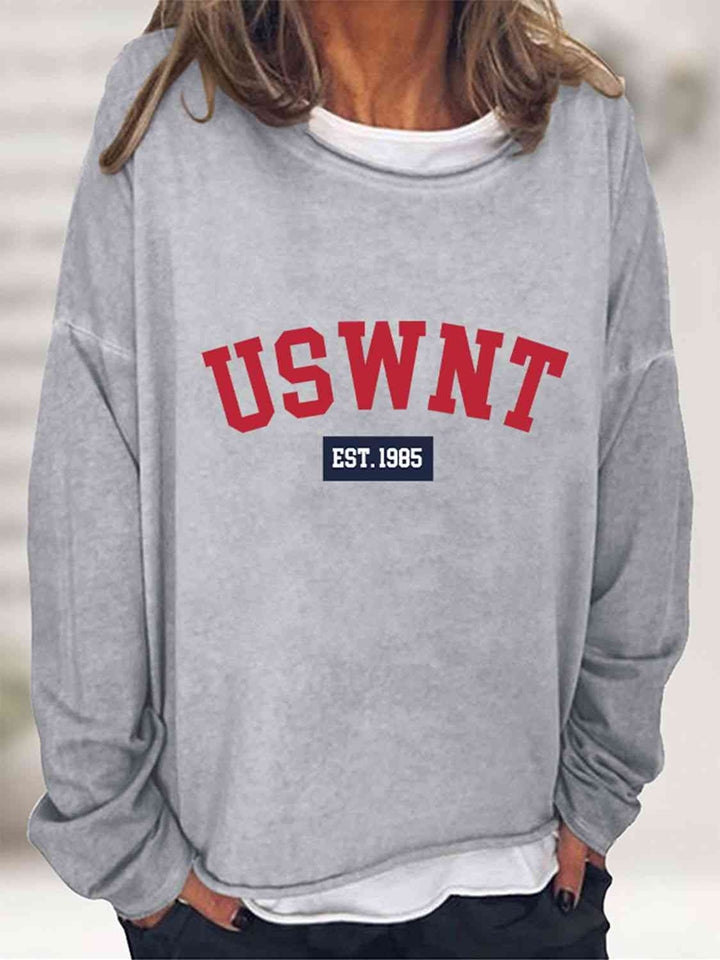 USWNT Round Neck Long Sleeve Sweatshirt |1mrk.com