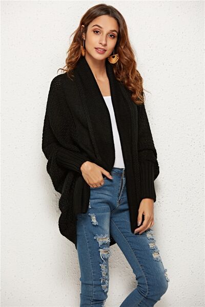 Open Front Batwing Sleeve Cardigan |1mrk.com